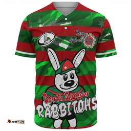 South Sydney Rabbitohs Baseball Shirt - Happy Australia Day We Are One And Free V2