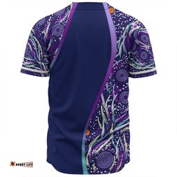 Australia Aboriginal Custom Baseball Shirt - Purple Dot Dreamtime Baseball Shirt