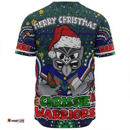 New Zealand Warriors Christmas Custom Baseball Shirt - Christmas Knit Patterns Vintage Jersey Ugly Baseball Shirt