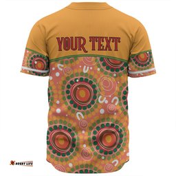 Australia Aboriginal Custom Baseball Shirt - Abstract Seamless Pattern With Aboriginal Inspired Baseball Shirt