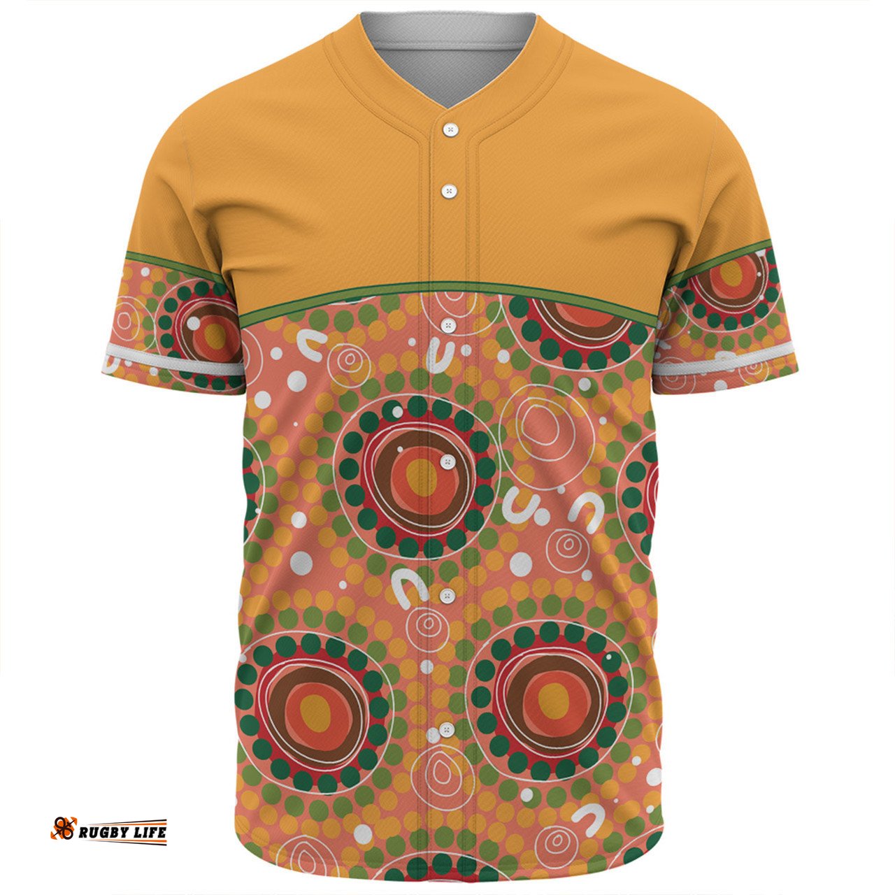 Australia Aboriginal Custom Baseball Shirt - Abstract Seamless Pattern With Aboriginal Inspired Baseball Shirt