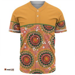 Australia Aboriginal Custom Baseball Shirt - Abstract Seamless Pattern With Aboriginal Inspired Baseball Shirt