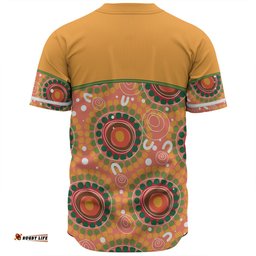 Australia Aboriginal Custom Baseball Shirt - Abstract Seamless Pattern With Aboriginal Inspired Baseball Shirt