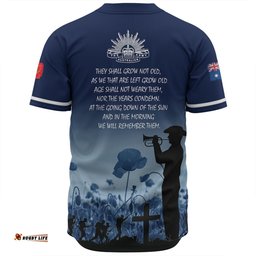 Australia Anzac Day Baseball Shirt - Lest We Forget Blue Baseball Shirt