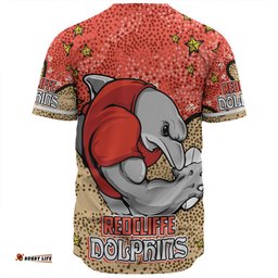 Redcliffe Dolphins Custom Baseball Shirt - Team With Dot And Star Patterns For Tough Fan Baseball Shirt
