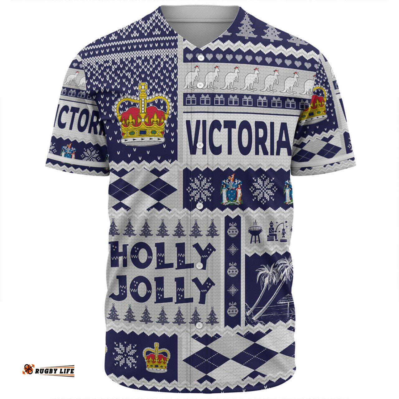 Victoria Christmas Baseball Shirt - Holly Jolly Chrissie Baseball Shirt