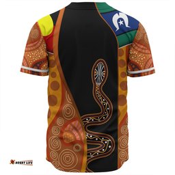 Australia Aboriginal Custom Baseball Shirt - Indigenous Rainbow Serpent Inspired Baseball Shirt
