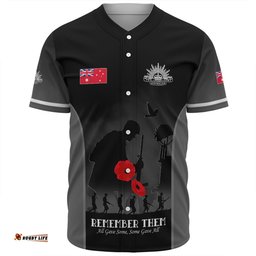Australia Baseball Shirt - Anzac Day Australian Red Ensign Remember Them