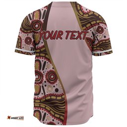 Australia Aboriginal Custom Baseball Shirt - Aboriginal Inspired With Pink Background Baseball Shirt