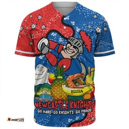 Newcastle Knights Custom Baseball Shirt - Australian Big Things Baseball Shirt