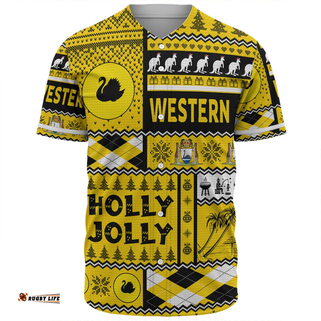 Western Australia Christmas Baseball Shirt - Holly Jolly Chrissie Baseball Shirt