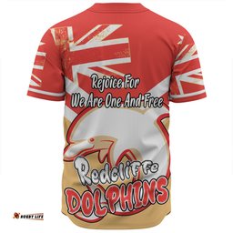Redcliffe Dolphins Baseball Shirt - Happy Australia Day We Are One And Free