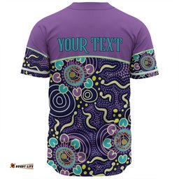 Australia Aboriginal Custom Baseball Shirt - Purple Painting With Aboriginal Inspired Dot Baseball Shirt