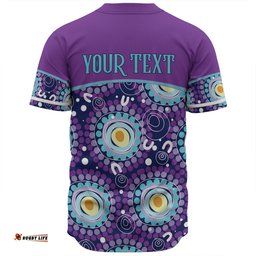 Australia Aboriginal Custom Baseball Shirt - Purple Abstract Seamless Pattern With Aboriginal Inspired Baseball Shirt