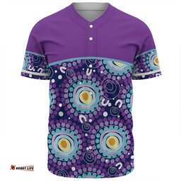 Australia Aboriginal Custom Baseball Shirt - Purple Abstract Seamless Pattern With Aboriginal Inspired Baseball Shirt