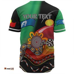 Australia Aboriginal Custom Baseball Shirt - The Rainbow Serpent Dreamtime Give Shape To The Earth Baseball Shirt