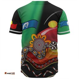 Australia Aboriginal Custom Baseball Shirt - The Rainbow Serpent Dreamtime Give Shape To The Earth Baseball Shirt