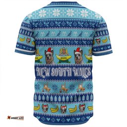 New South Wales Big Things Christmas Custom Baseball Shirt - The Big Banana And Blue Heeler Baseball Shirt