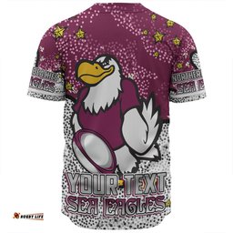 Manly Warringah Sea Eagles Baseball Shirt - Team With Dot And Star Patterns For Tough Fan Baseball Shirt