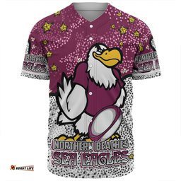 Manly Warringah Sea Eagles Baseball Shirt - Team With Dot And Star Patterns For Tough Fan Baseball Shirt