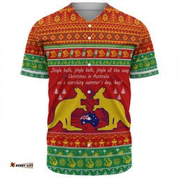 Australian Christmas Carol Christmas Baseball Shirt - Jingle Bells Ugly Style V2 Baseball Shirt