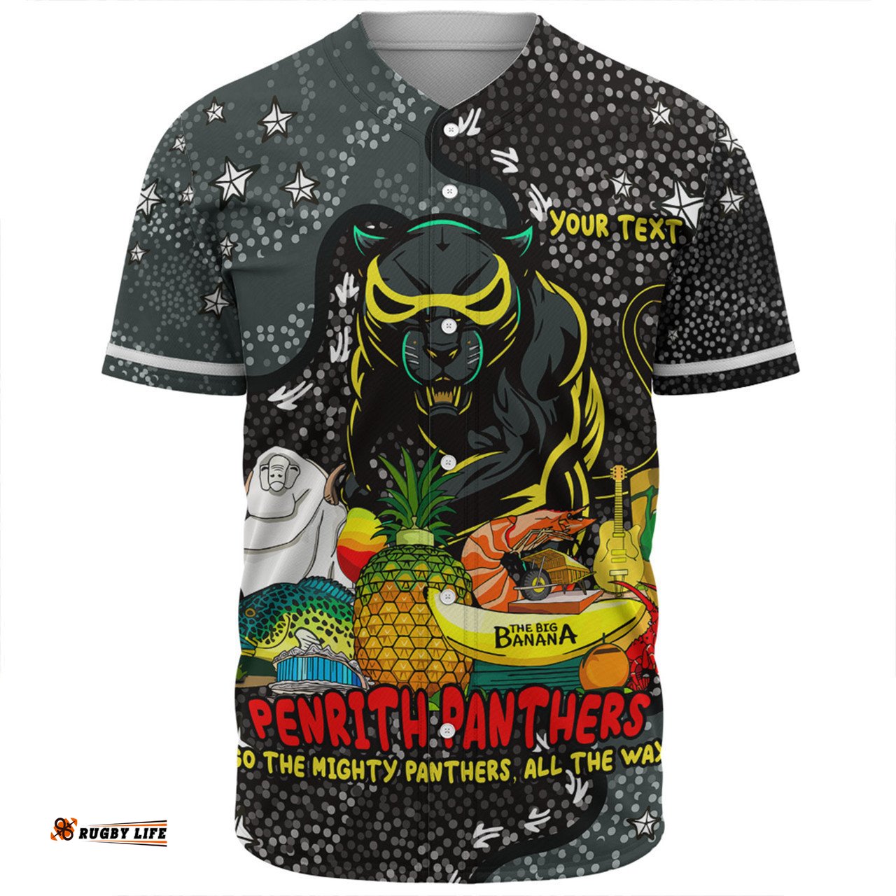 Penrith Panthers Custom Baseball Shirt - Australian Big Things Baseball Shirt