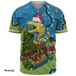 Parramatta Eels Christmas Custom Baseball Shirt - Let's Get Lit Chrisse Pressie Baseball Shirt