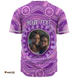 Australia Aboriginal Custom Baseball Shirt - Believe You Can And Hold Firmly Onto Your Dreams Personalised Photo (Purple) Baseball Shirt