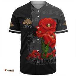 Australia Anzac Day Custom Baseball Shirt - Australian And New Zealand Warriorsers In Flanders Fields Poppy Flowers V2 Baseball Shirt