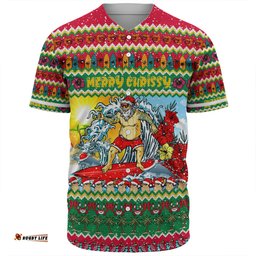 Australia Christmas Custom Baseball Shirt - Surfing Santa Baseball Shirt