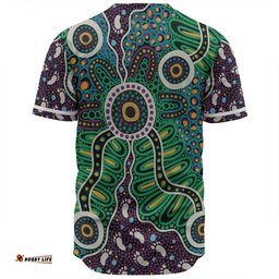 Australia Aboriginal Baseball Shirt - A Dot Painting In The Style Of Indigenous Australian Art Baseball Shirt