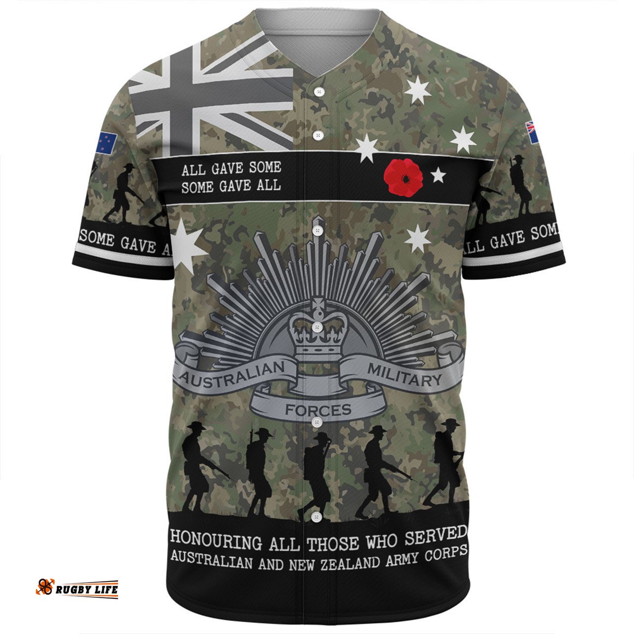 Australia Anzac Day Baseball Shirt - Australia and New Zealand Warriors All gave some Some Gave All Baseball Shirt