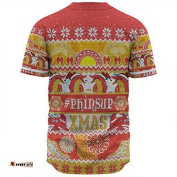 Redcliffe Dolphins Christmas Aboriginal Custom Baseball Shirt - Indigenous Knitted Ugly Xmas Style Baseball Shirt