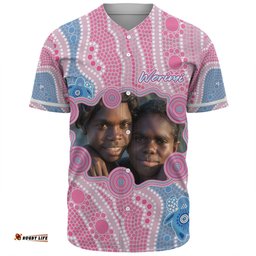Australia Personalised Aboriginal Custom Baseball Shirt - River And Turtles Dot Art Painting Pink Baseball Shirt