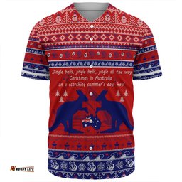 Australian Christmas Carol Christmas Baseball Shirt - Jingle Bells Ugly Style Baseball Shirt