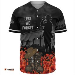 Australia Baseball Shirt Lest We Forget Hat And Boots Design Poppy Flower