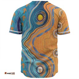 Australia Aboriginal Baseball Shirt - Indigenous Beach Dot Painting Art Baseball Shirt