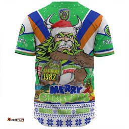 Canberra Raiders Christmas Custom Baseball Shirt - Canberra Viking Santa Aussie Big Things Baseball Shirt