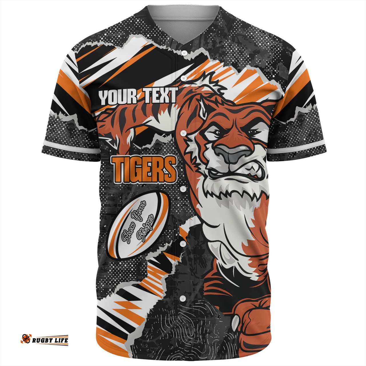 Wests Tigers Baseball Shirt - Theme Song