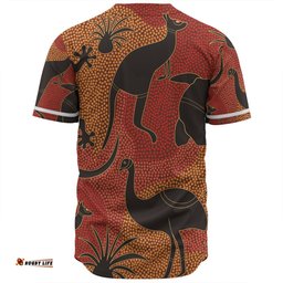 Australia Aboriginal Baseball Shirt - Aboriginal Dot Art With Animals T-shirt Baseball Shirt