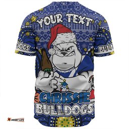 Canterbury-Bankstown Bulldogs Christmas Custom Baseball Shirt - Christmas Knit Patterns Vintage Jersey Ugly Baseball Shirt