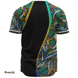 Australia Aboriginal Custom Baseball Shirt - Color Dot Dreamtime Baseball Shirt