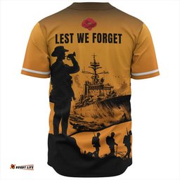Australia Baseball Shirt Lest We Forget Navy Anzac