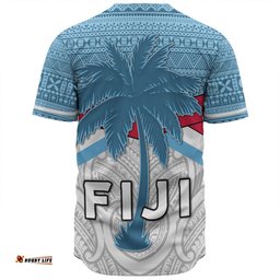 Australia South Sea Islanders Baseball Shirt - Fiji In Fijian Tapa Pattern Coat Of Arms Symbol Baseball Shirt