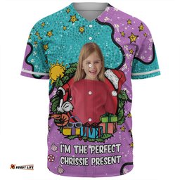 Australia Christmas Custom Baseball Shirt - I'm the Perfect Present Purple Baseball Shirt
