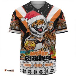 Wests Tigers Christmas Custom Baseball Shirt - Tigers Santa Aussie Big Things Baseball Shirt