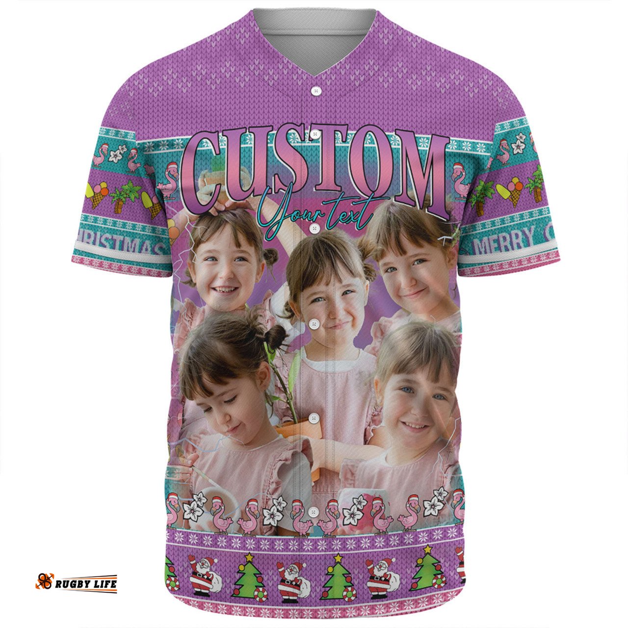 Australia Christmas Custom Baseball Shirt - Personalised Purple Summer Vibes Chrissie Present Baseball Shirt