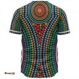 Australia Dot Painting Inspired Aboriginal Baseball Shirt - Dot Color In The Aboriginal Style Baseball Shirt