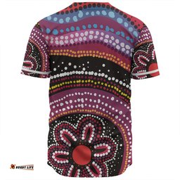 Australia Dot Painting Inspired Aboriginal Baseball Shirt - Aboriginal Color Dot Inspired Baseball Shirt