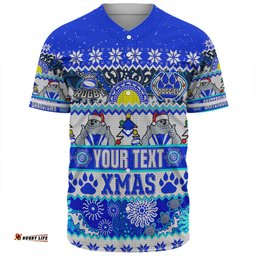 Canterbury-Bankstown Bulldogs Christmas Aboriginal Custom Baseball Shirt - Indigenous Knitted Ugly Xmas Style Baseball Shirt